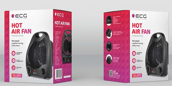 Фото - Тепловентилятор ECG TV 3030 Heat R Black