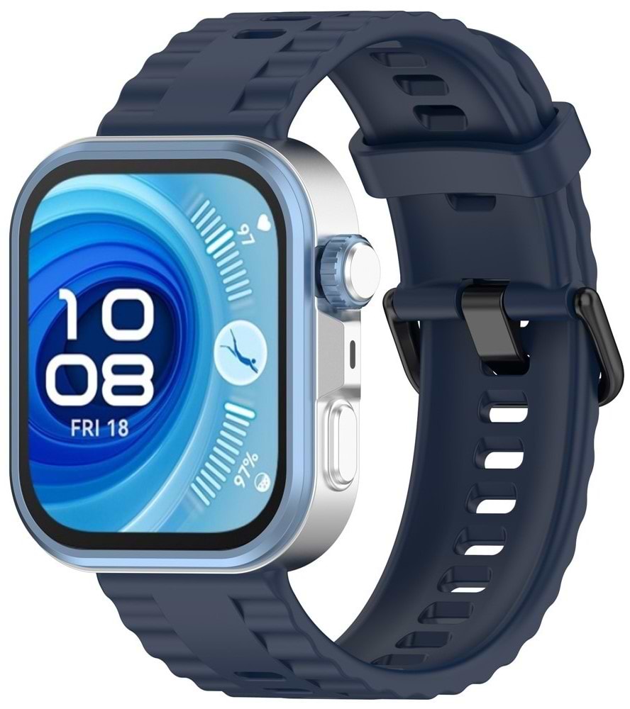 Ремешок для смарт-часов BeCover Ribbed Tape for Huawei Watch Fit 3 / Fit 4 / Fit 4 Pro Deep Blue (714113)"