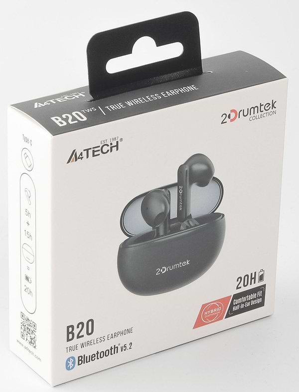 Фото - Навушники вкладиші бездротові TWS A4tech B20 Ash Grey