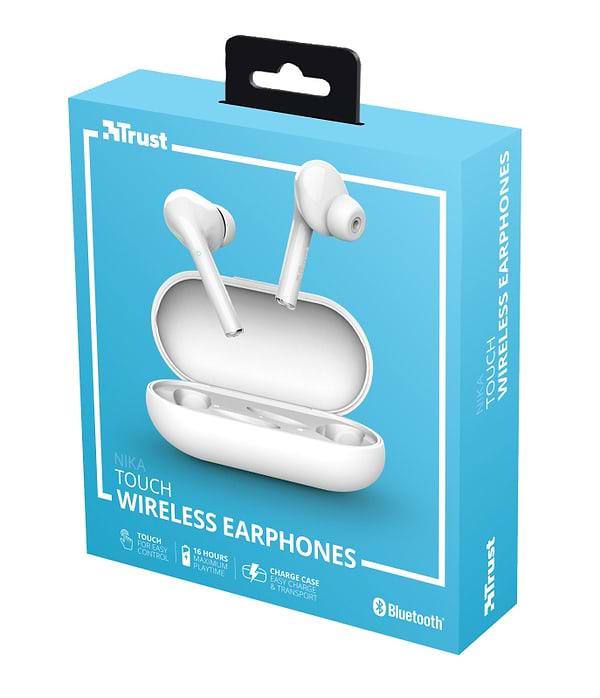 Фото - Наушники вкладыши беспроводные TWS Trust Nika Touch True Wireless White (23705)
