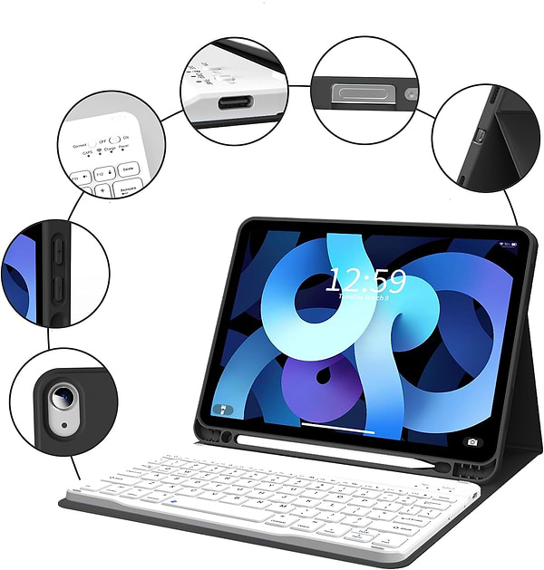 Фото - Уцінка - Чохол-клавіатура для планшета BeCover з бездротовою клавіатурою for Apple iPad Air 11'' (M2)/iPad Air 11'' (M3) Black (711394)