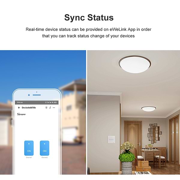 Фото - Беспроводной выключатель Sonoff T2EU2C-TX Wi-Fi