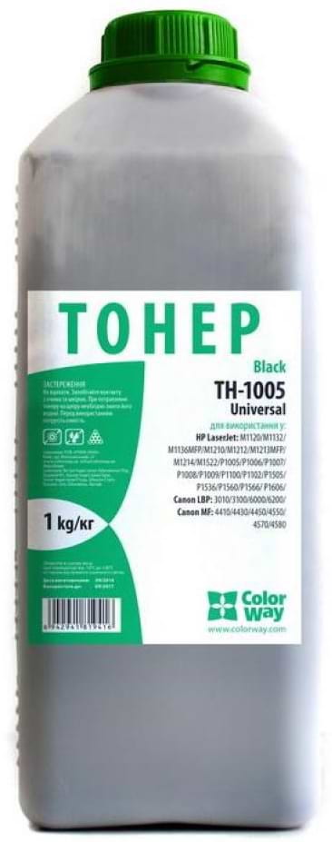 Тонер для заправки картриджа Colorway HP LJ P1005/P1505 (1kg) Universal bottle (TH-1005-1B) - Фото 1