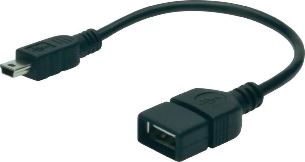 Кабель USB type A - USB type B Digitus USB 2.0 AF to mini-B 5P OTG 0.2 m(AK-300310-002-S)
