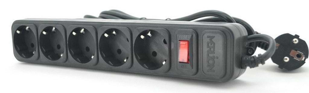 Мережевий фільтр MerLion 5 розеток 1.8 м (B518)