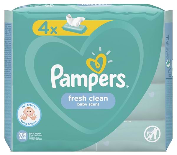 Фото - Салфетки влажные для детей Pampers Fresh Clean, 4х52 шт. (81688044)