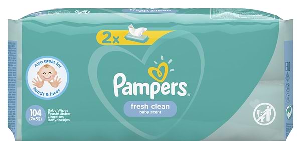 Фото - Салфетки влажные для детей Pampers Fresh Clean, 2х52 шт. (81688038 )