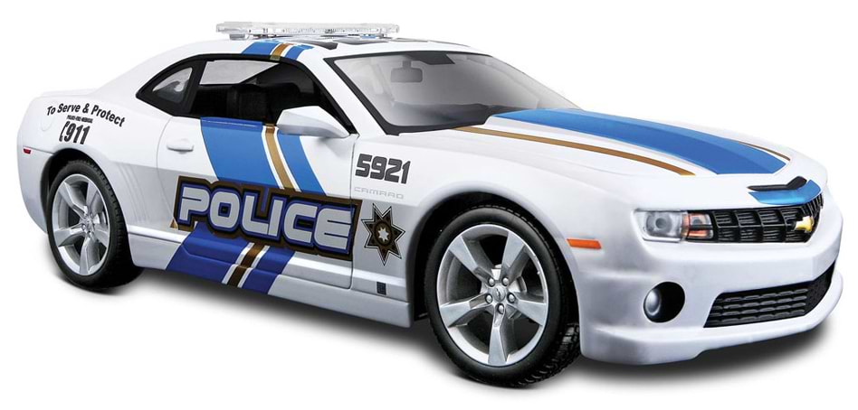 Коллекционная машинка 1:24 Maisto 2010 Chevrolet Camaro SS RS Police, масштаб 1:24 (31208 white) - Фото 1