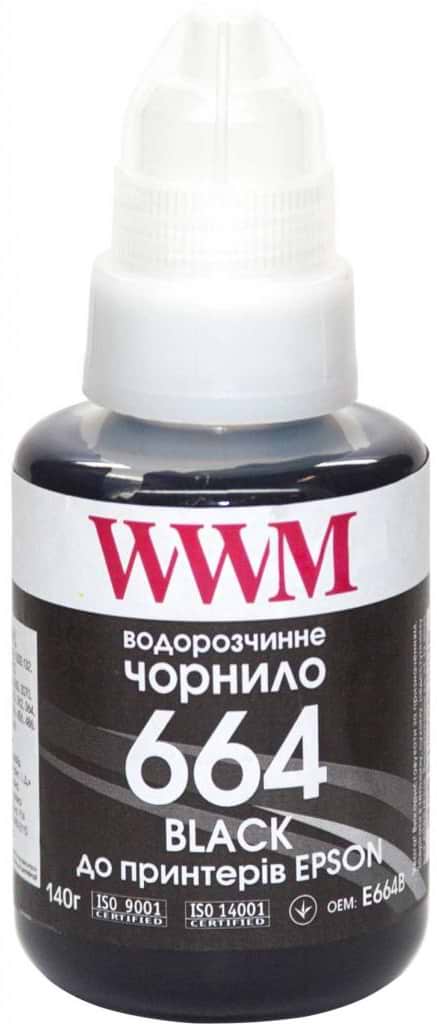 Чернила WWM Epson L110/L210/L300 140г Black (E664B) - Фото 1
