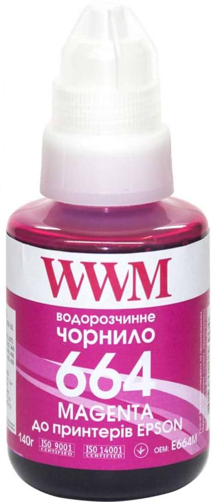 Чернила WWM Epson L110/L210/L300 140г Magenta (E664M) - Фото 1