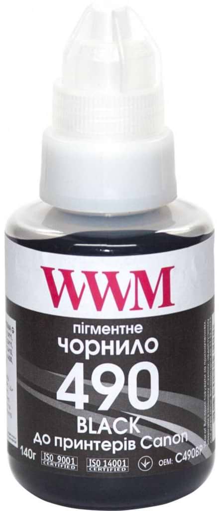 Чернила WWM Canon GI-490, 140г Black Pigm. (C490BP) - Фото 1