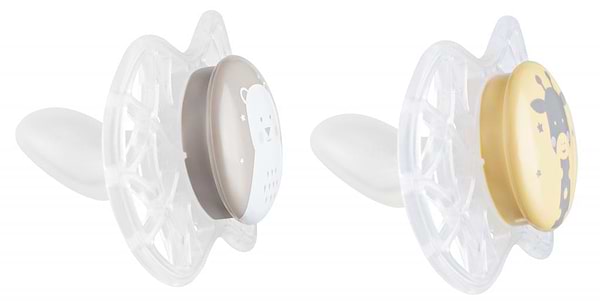 Фото - Ортодонтическая пустышка Nuvita Air55 Explorer 6m+ (медведь, жираф) 2 шт. (NV7086N)