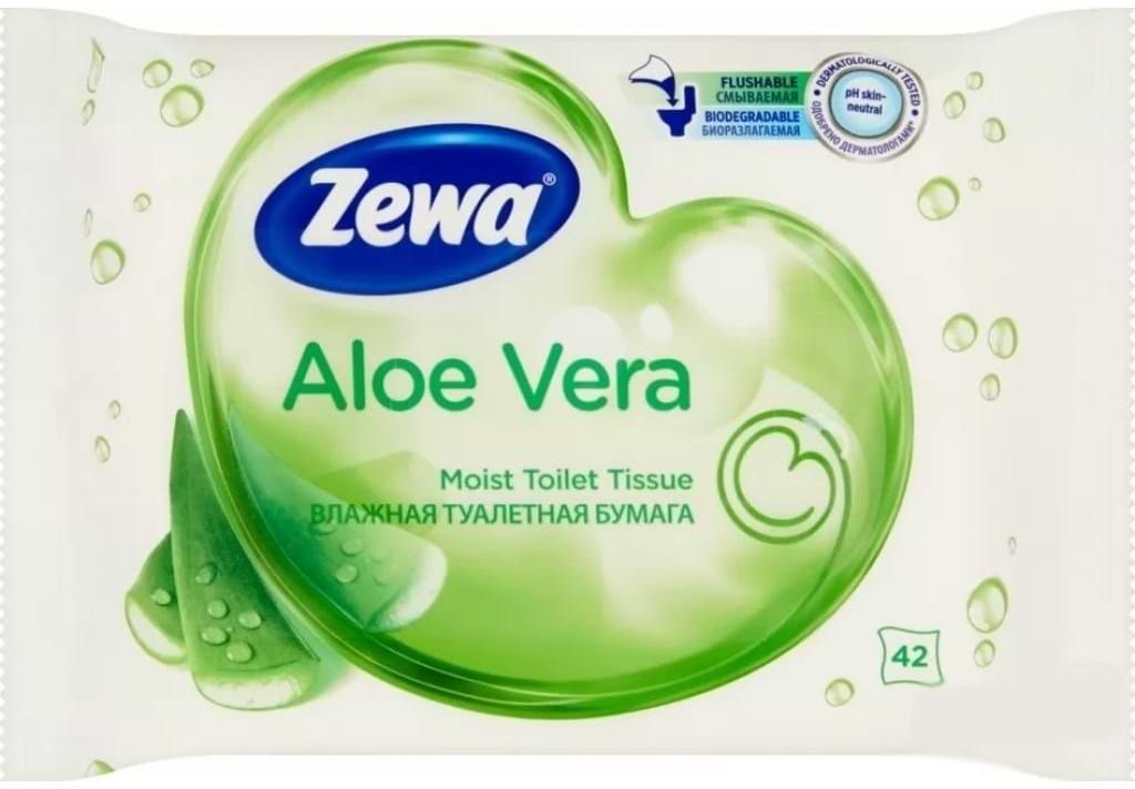 Влажная туалетная бумага Zewa Aloe Vera 42 шт. (7322540898934)