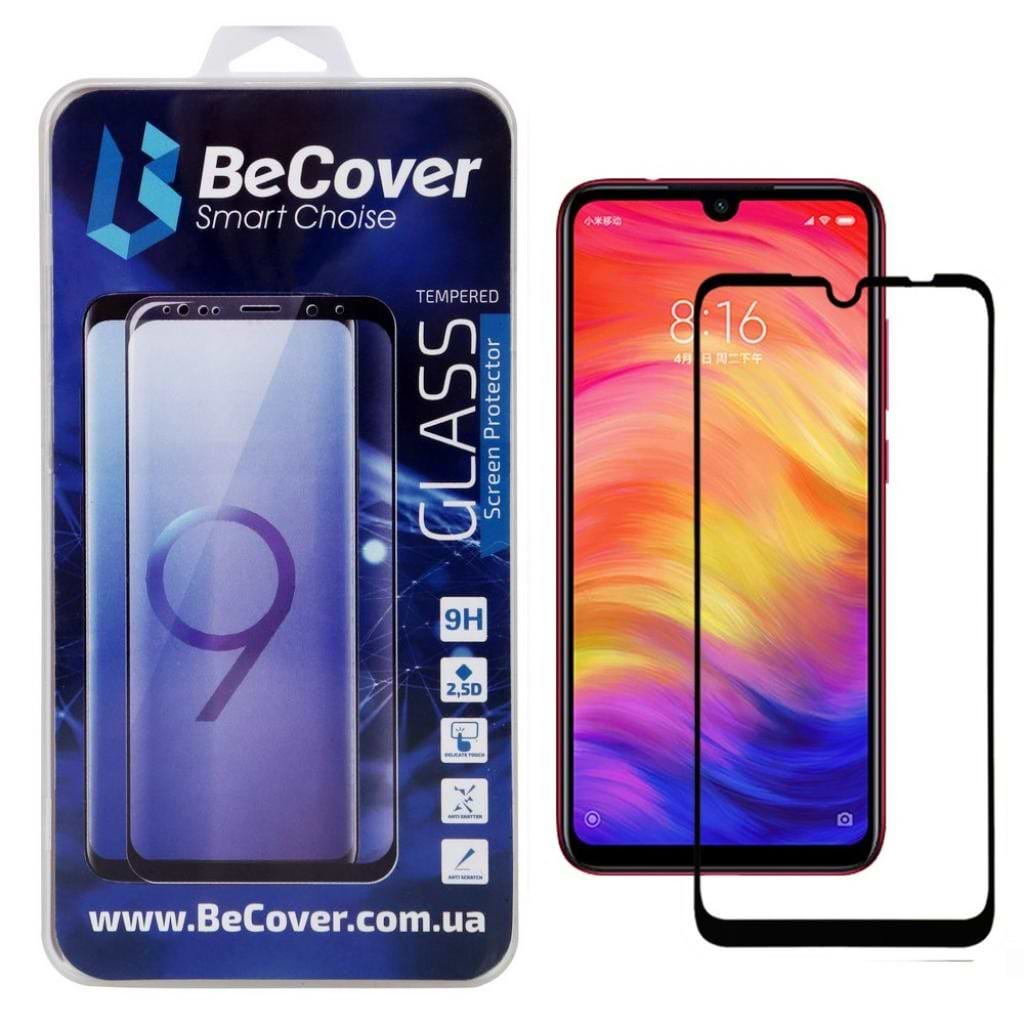 Защитное стекло для смартфона BeCover Full Glue & Cover Xiaomi Redmi Note 7 Black (703190) - Фото 1
