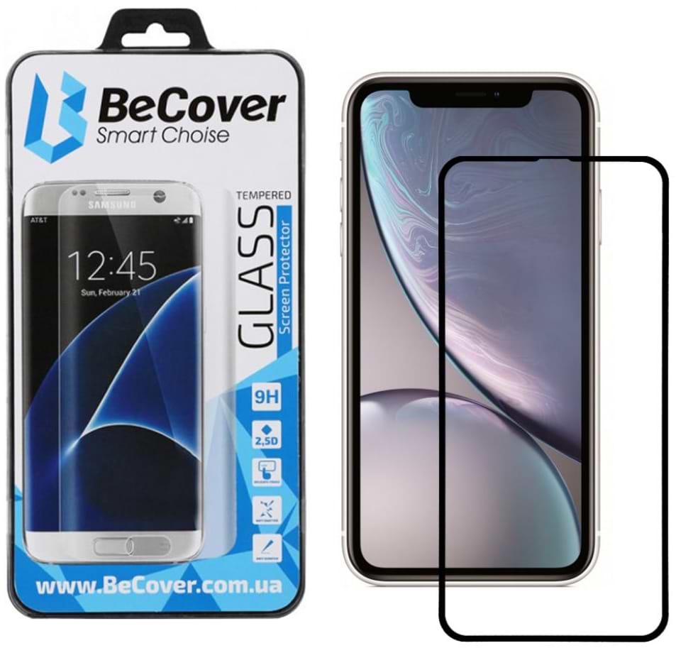 Захисне скло для смартфону BeCover Apple iPhone XR Black (702621) - Фото 1