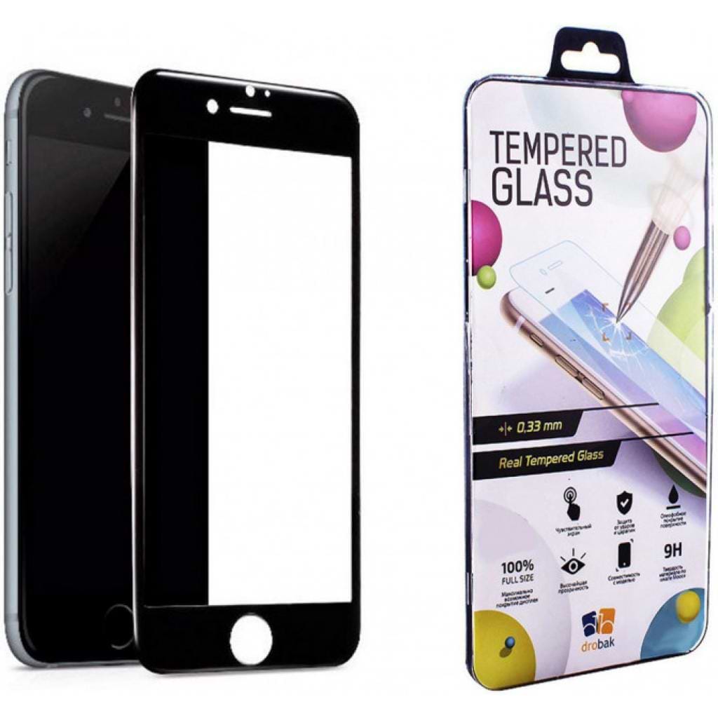 Захисне скло для смартфону Drobak Apple iPhone 8 Black (121262)