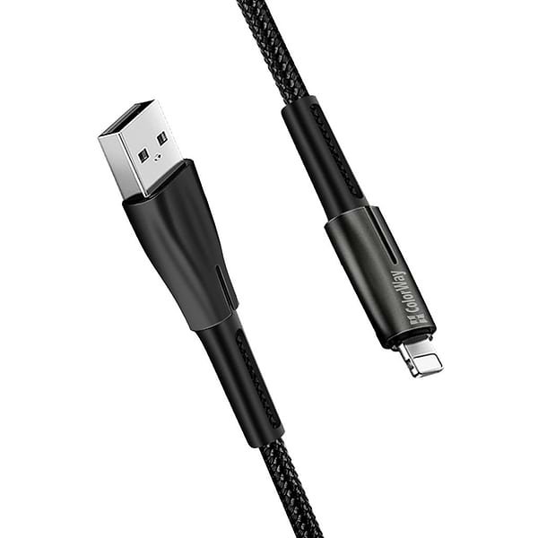 Фото - Кабель синхронизации данных Colorway USB - Apple Lightning Zinc Alloy + Led 2.4А 1 м Black (CW-CBUL035-BK)