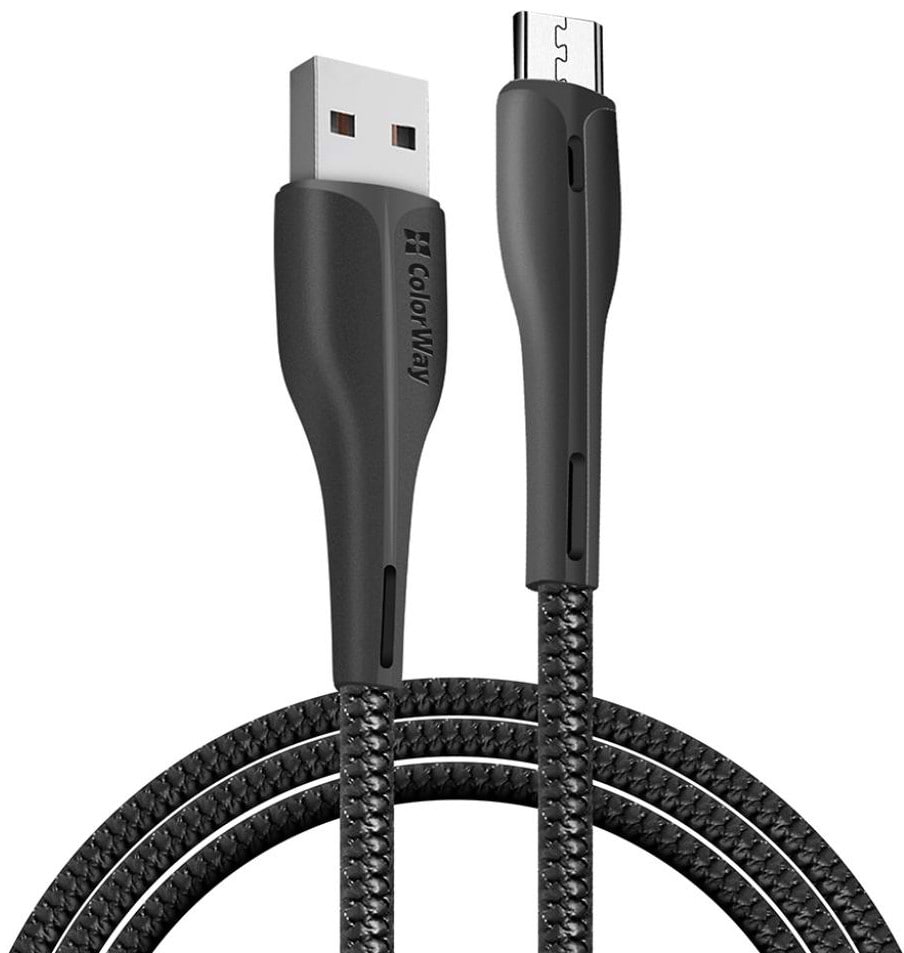 Кабель Colorway USB 2.0 AM to Micro 5P 1.0m Led Black (CW-CBUM034-BK)