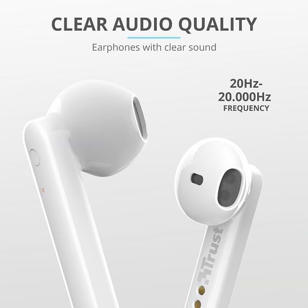 Фото - Навушники вкладиші бездротові TWS Trust Primo Touch True Wireless Mic White (23783)