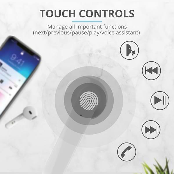 Фото - Навушники вкладиші бездротові TWS Trust Primo Touch True Wireless Mic White (23783)