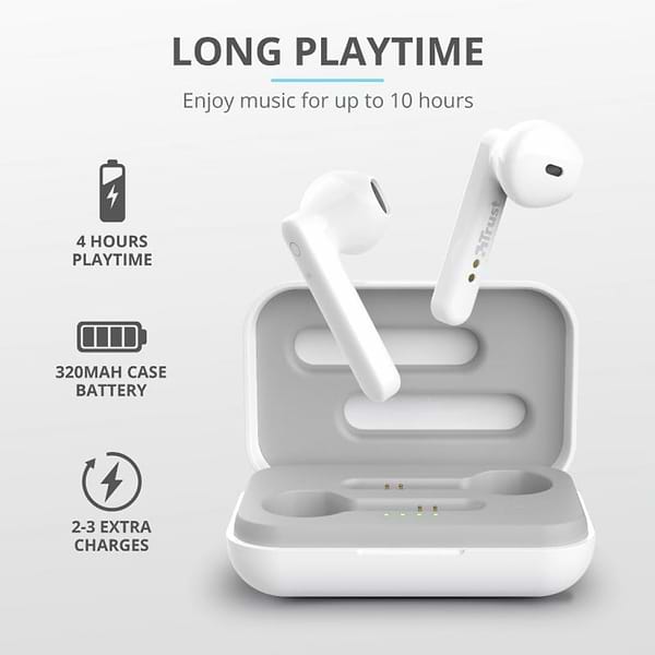 Фото - Навушники вкладиші бездротові TWS Trust Primo Touch True Wireless Mic White (23783)