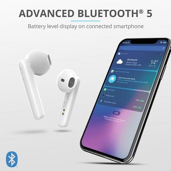 Фото - Навушники вкладиші бездротові TWS Trust Primo Touch True Wireless Mic White (23783)
