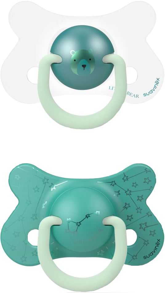 Фото - Анатомическая пустышка Suavinex физиологическая (набор 2 шт), 4 - 18 месяца, ночная, зеленый медведь (307008) Фото - Анатомическая пустышка Suavinex физиологическая (набор 2 шт), 4 - 18 месяца, ночная, зеленый медведь (307008)