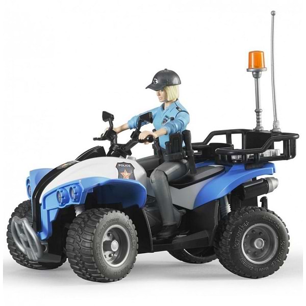Фото - Наземна спецтехніка BRUDER поліцейський квадроцикл + фігурка полісмен (63010)