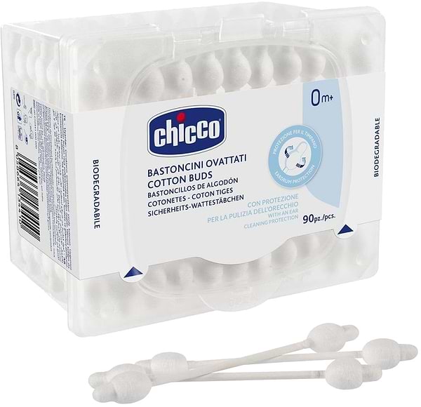 Фото - Ушные палочки детские Chicco хлопковые 90 шт. (10441.00)