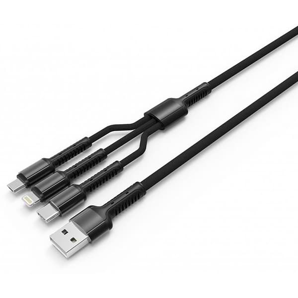 Фото - Кабель синхронизации данных Colorway USB 2.0 AM to Lightning + Micro 5P + Type-C 4.0A (20W) (CW-CBU3003-GR)