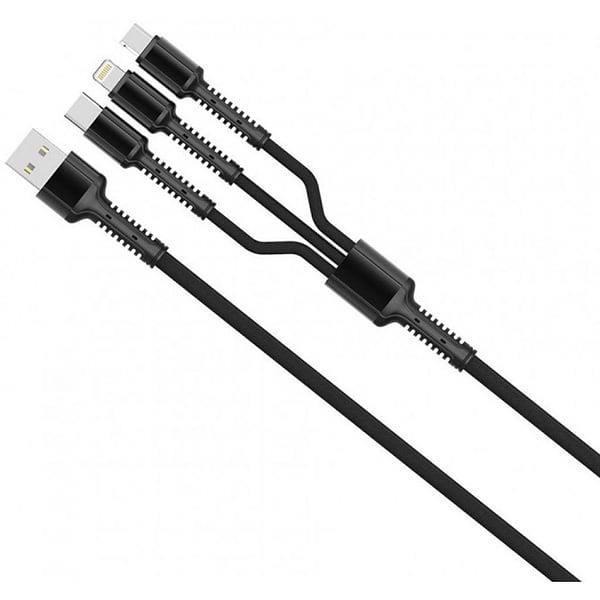 Фото - Кабель синхронизации данных Colorway USB 2.0 AM to Lightning + Micro 5P + Type-C 4.0A (20W) (CW-CBU3003-GR)