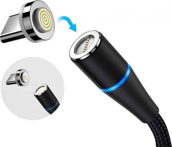 Фото - Кабель синхронизации данных Colorway USB - 3в1 (Lightning+MicroUSB+Type-C) Magnetic Data/Quick Charge 2.4А 1 м Black (CW-CBUU038-BK)