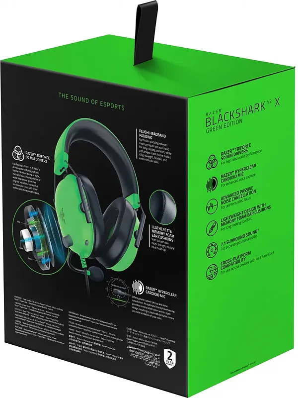 Фото - Гарнітура дротова ігрова Razer Blackshark V2 X, Green (RZ04-03240600-R3M1)