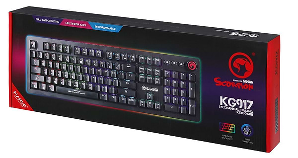 Фото - Клавіатура дротова ігрова Marvo KG917 Multi-LED Mechanical Blue Switch