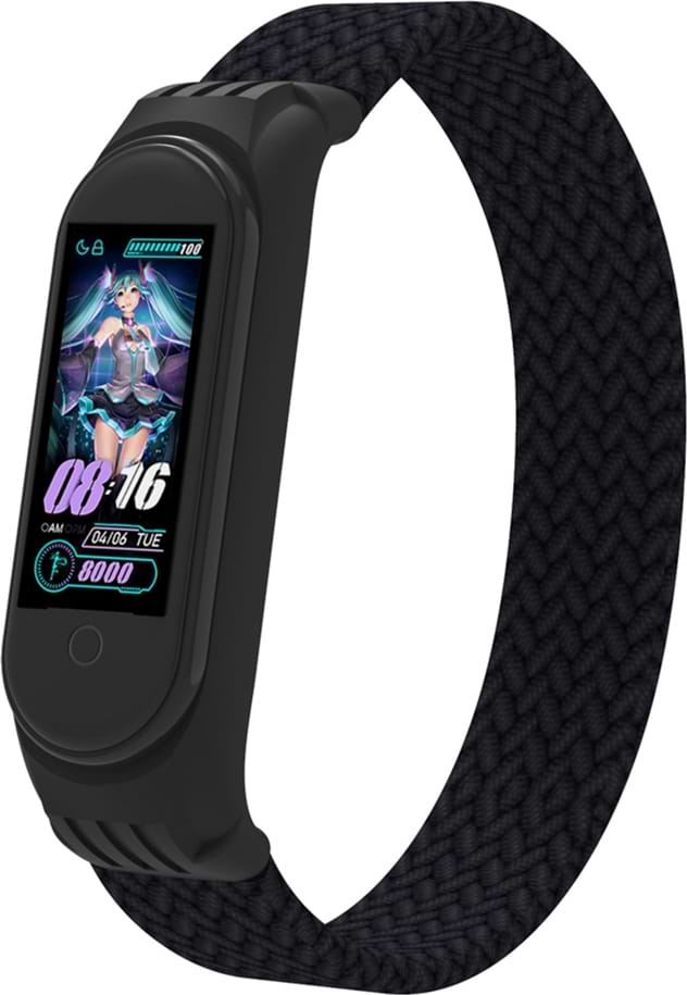 Ремінець для фітнес-браслету Armorstandart Braided Solo Loop for Xiaomi Mi Band 4/5/6 Black size M (ARM58769)