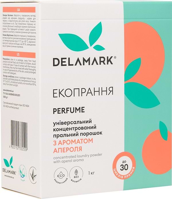 Фото - Пральний порошок DeLaMark з ароматом Апероля 1 кг (4820152332509)