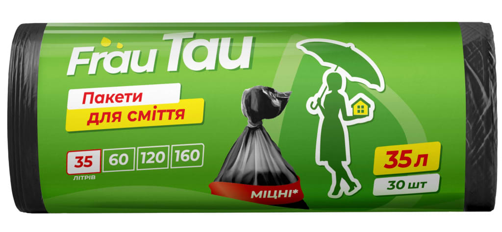Пакет для сміття Frau Tau Black 35 л 30 шт. (4820195508152) - Фото 1