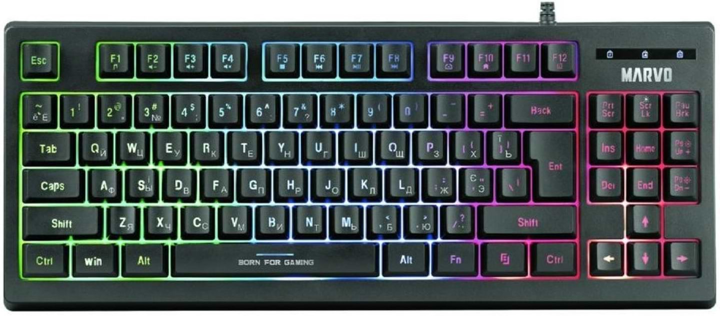 Клавіатура дротова ігрова Marvo K607 Rainbow UA/EN - Фото 1