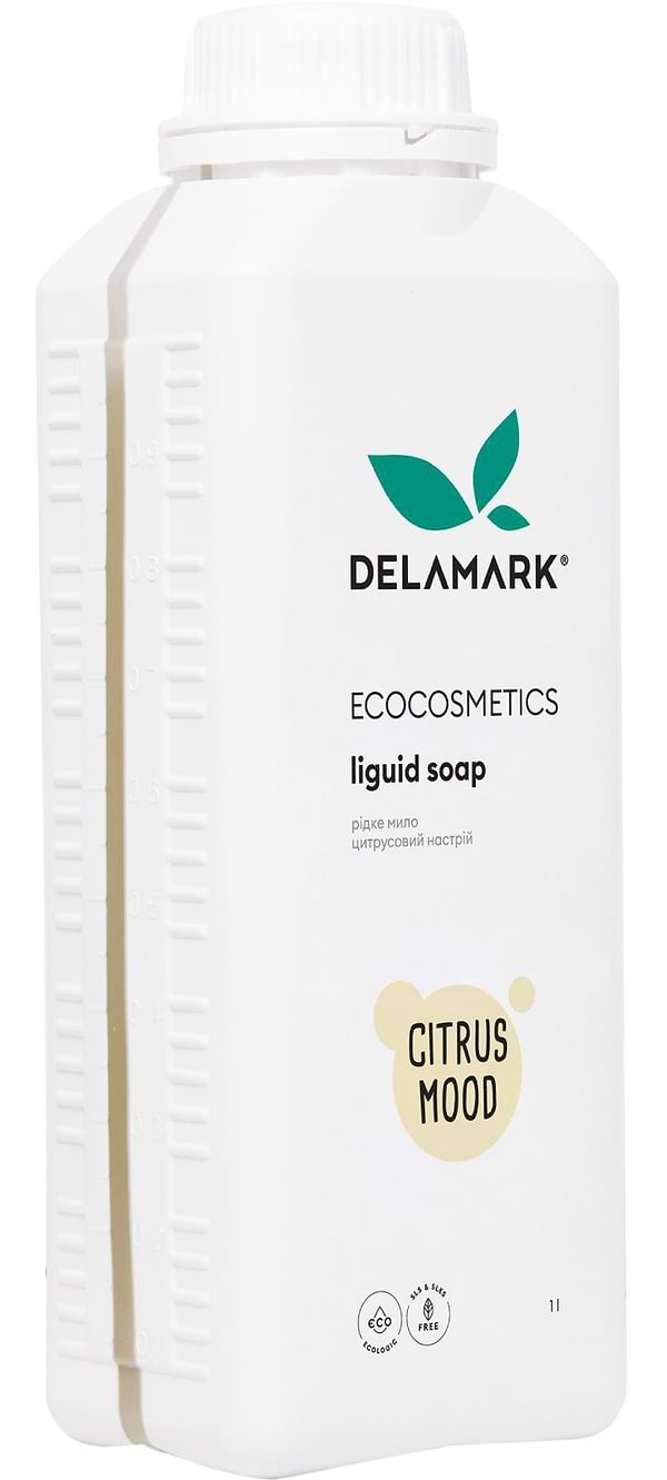 Фото - Жидкое мыло для рук DeLaMark Цитрусовое настроение 1 л (4820152331922) Фото - Жидкое мыло для рук DeLaMark Цитрусовое настроение 1 л (4820152331922)