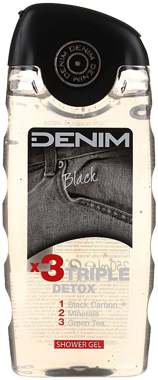 Гель для душа DENIM Black потрійний детокс 250 мл (8008970005157) - Фото 1