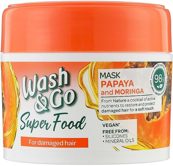 Фото - Маска для волос Wash&Go SUPER FOOD из папайя и моринга 300 мл (8008970053110)