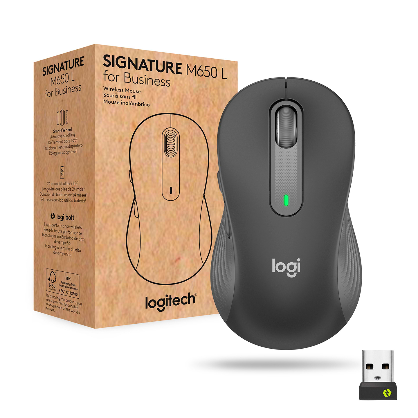 Мышь беспроводная Logitech Signature M650 Graphite (910-006274) - Фото 1