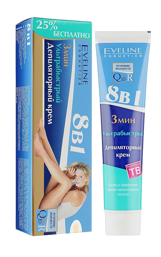 Фото - Крем для депиляции EVELINE 8в1 125 мл Q10+R (5907609313133)