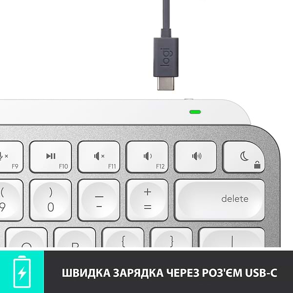 Фото - Клавіатура бездротова Logitech MX Keys Mini Pale Grey (920-010499)