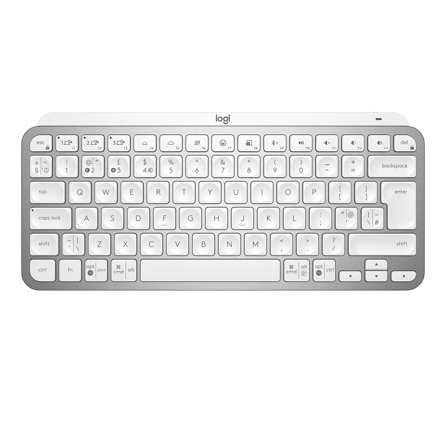Клавіатура бездротова Logitech MX Keys Mini Pale Grey (920-010499) - Фото 1
