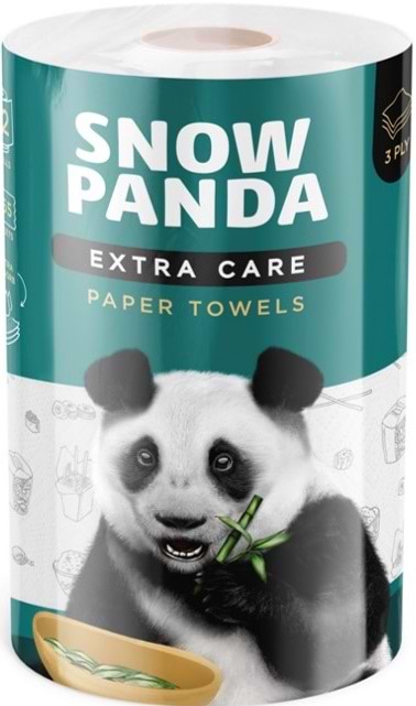 Рушники паперові Сніжна панда Extra Care JUMBO ROLL, білі, 3 шари, 1 рулон (4820183971500) - Фото 1