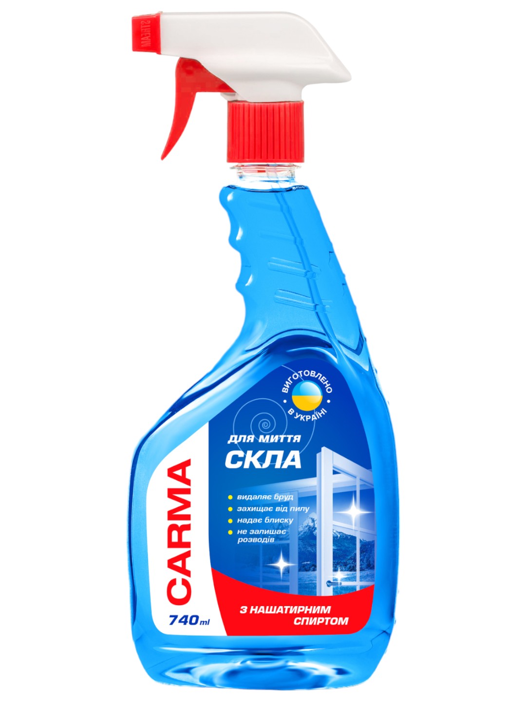 Купить Чистящее средство для стекла Carma 740 мл (4823098414216) - Фото 1 Чистящее средство для стекла Carma 740 мл (4823098414216) - Фото 1