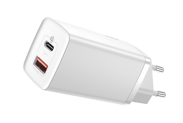 Фото - Сетевое зарядное устройство Baseus GaN2 Lite Quick Charger C+U 65W EU White (CCGAN2L-B02)