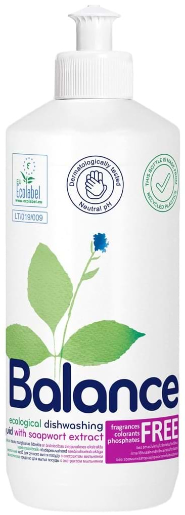 Средство для ручного мытья посуды BALANCE с экстрактом мыльнянки 450 мл