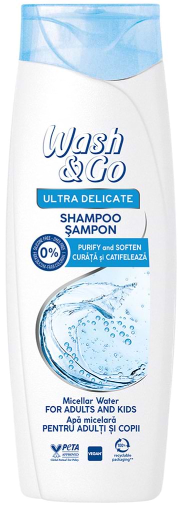 Купити Шампунь жіночий Wash&Go на міцелярній воді для всіх типів волосся 200 мл (8008970047447) - Фото 1 Шампунь жіночий Wash&Go на міцелярній воді для всіх типів волосся 200 мл (8008970047447) - Фото 1